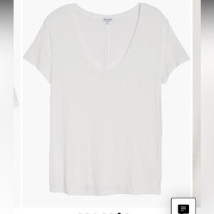 Splendid White Deep U-Neck Tee